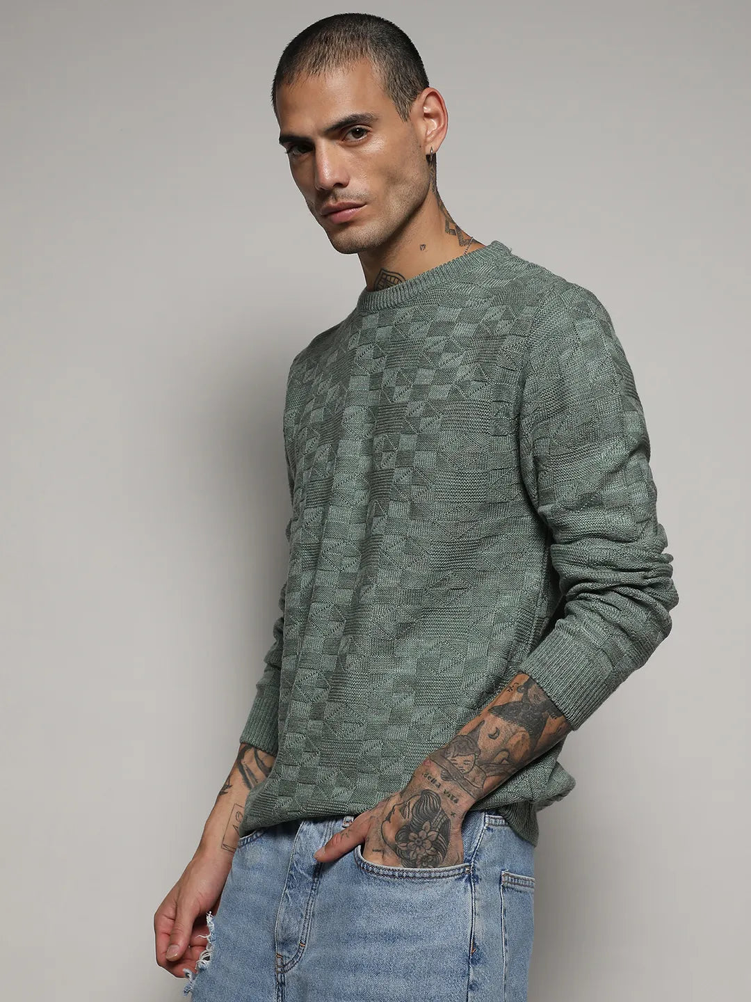 Columbus™ | Checkered Pattern Sweater
