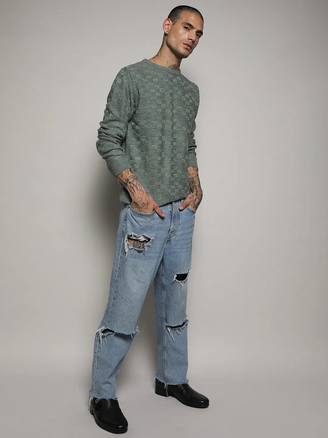 Columbus™ | Checkered Pattern Sweater
