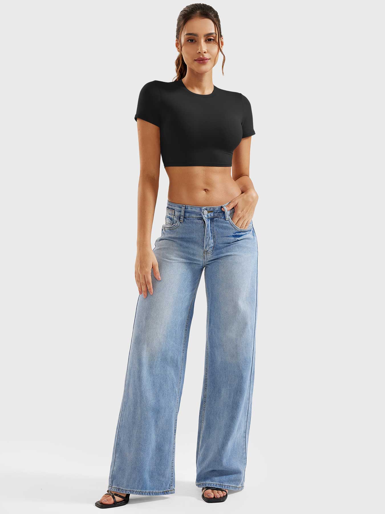 COLINE™ | Short Sleeves Crop Top